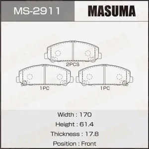 MASUMA MS2911 Колодки торм.
