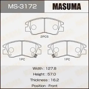 MASUMA MS3172 Колодки торм.передние Mitsubishi Pajero 3.02.5TD 87-91L300 1.6-2.5TD <94