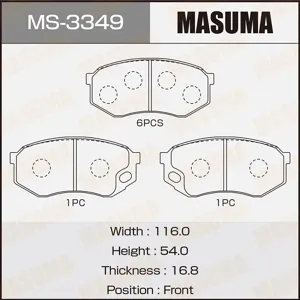 MASUMA MS3349 Колодки торм.