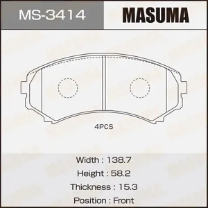 MASUMA MS3414 Колодки торм.передние Isuzu Rodeo 98>