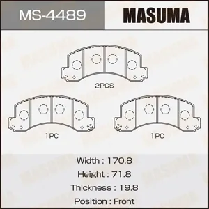 MASUMA MS4489 Колодки торм.