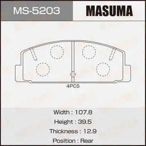 MASUMA MS5203 Колодки торм.задние Mazda RX-7 2.32.6 84-91