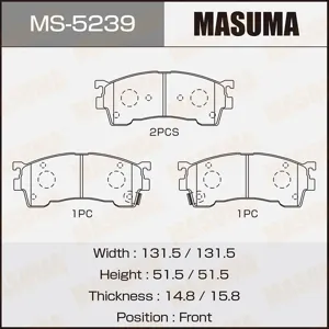 MASUMA MS5239 Колодки дисковые , AN-447WK, NP5003, P49023 front (112)