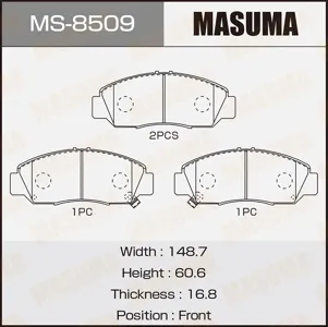 MASUMA MS8509 Колодки торм.передние Honda FR-V 1.71.82.02.2Stream 1.72.0 01>