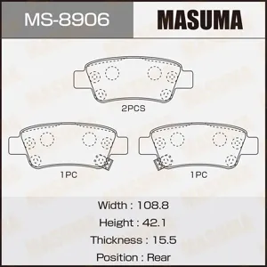 MASUMA MS8906 Колодки торм.задние Honda CR-V 2.02.2D2.4 07>
