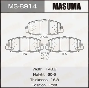 MASUMA MS8914 Колодки торм. Honda ZR-V 23- дисковые перед.