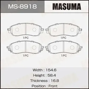 MASUMA MS8918 Колодки торм.