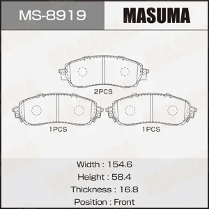 MASUMA MS8919 Колодки торм.