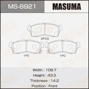MASUMA MS8921 Колодки торм.