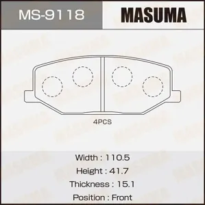 MASUMA MS9118 Колодки торм.пер