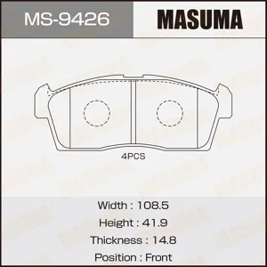 MASUMA MS9426 Колодки торм.передние Suzuki Ignis 1.3i 00-03, Daihatsu YRV 1.3i 4WD 01>