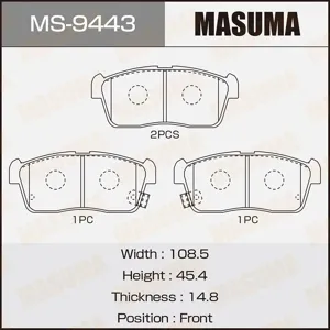 MASUMA MS9443 Колодки торм.передние Suzuki Ignis 1.3 00-03