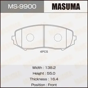 MASUMA MS9900 Колодки торм.передние Suzuki Grand Vitara 1.6-3.2 01>