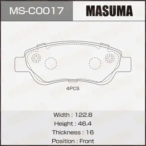 MASUMA MSC0017 Колодки торм.передние