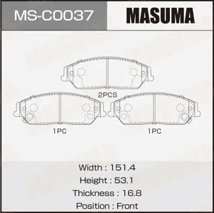 MASUMA MSC0037 Колодки торм.