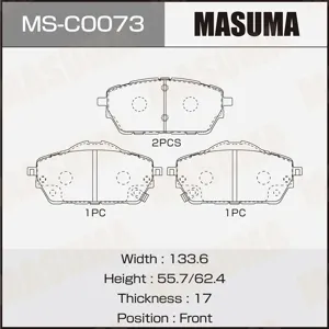 MASUMA MSC0073 Колодки торм.