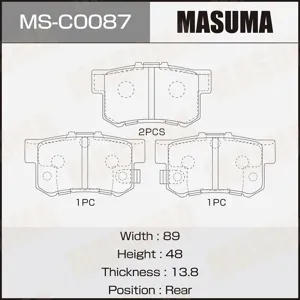 MASUMA MSC0087 Колодки торм.