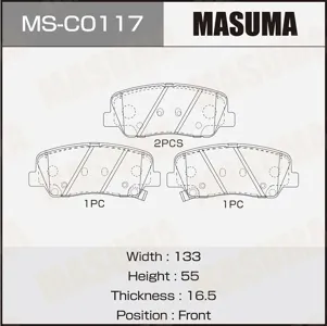 MASUMA MSC0117 Колодки торм.