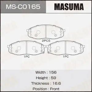 MASUMA MSC0165 Колодки торм.