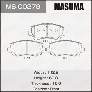 MASUMA MSC0279 Колодки торм.
