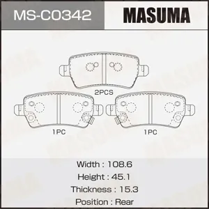 MASUMA MSC0342 Колодки торм.