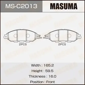 MASUMA MSC2013 Колодки торм.передние Nissan Murano Pathfinder 12>