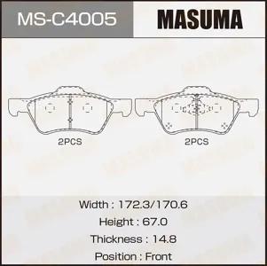 MASUMA MSC4005 Колодки торм.передние
