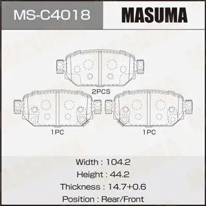 MASUMA MSC4018 Колодки торм.