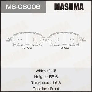 MASUMA MSC8006 Колодки торм.