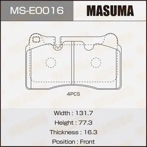 MASUMA MSE0016 Колодки торм.передние VW Touareg , Land Rover Range Rover 3.2-4.2i3.0TDi V6 05>