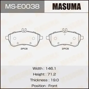 MASUMA MSE0038 Колодки торм.