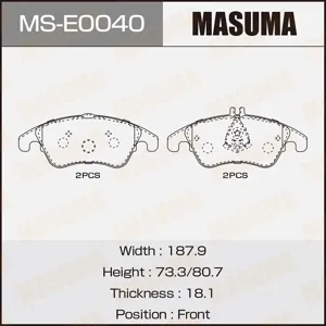 MASUMA MSE0040 Колодки торм. Mercedes C(W204)E(W212)
