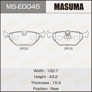 MASUMA MSE0045 Колодки торм.задние