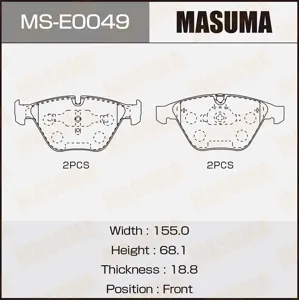 MASUMA MSE0049 Колодки торм.передние