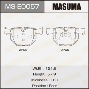 MASUMA MSE0057 Колодки торм.задние BMW X5 (E70F15) 2.0D-3.0D 07>X6 (E71-F16) 3.0-3.0D 08>