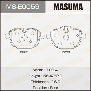 MASUMA MSE0059 Колодки торм.передние
