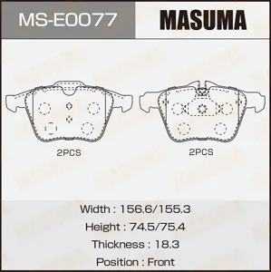 MASUMA MSE0077 Колодки торм.передние