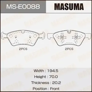 MASUMA MSE0088 Колодки торм.передние