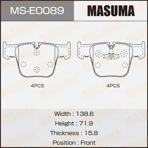 MASUMA MSE0089 Колодки торм.