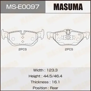 MASUMA MSE0097 Колодки торм.задние BMW E87E82E88X1 2.0i3.0i2.0D 04>