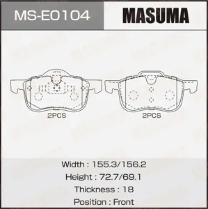 MASUMA MSE0104 Колодки торм.передние
