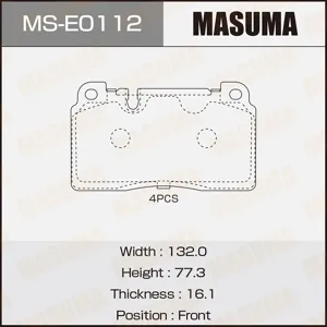 MASUMA MSE0112 Колодки торм.передние