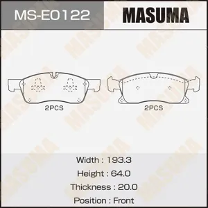 MASUMA MSE0122 Колодки торм.передние для усил.ход.части Jeep Grand Cherokee IIIIV 3.6 V65.7 V8 10>