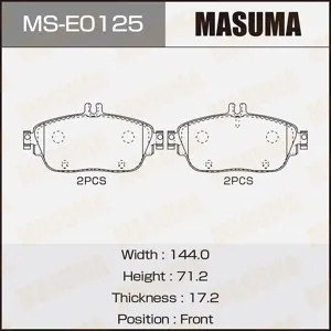 MASUMA MSE0125 Колодки торм.передние