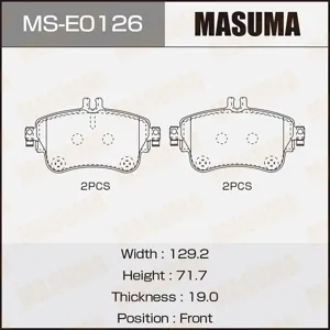 MASUMA MSE0126 Колодки торм.передние