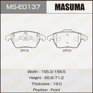 MASUMA MSE0137 Колодки торм.передние