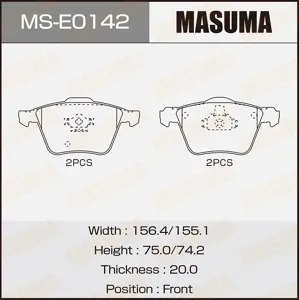 MASUMA MSE0142 Колодки торм.передние