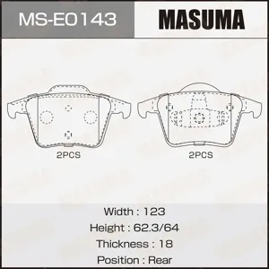 MASUMA MSE0143 Колодки торм.задние