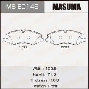 MASUMA MSE0145 Колодки торм.передние