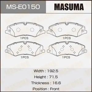 MASUMA MSE0150 Колодки торм.передние